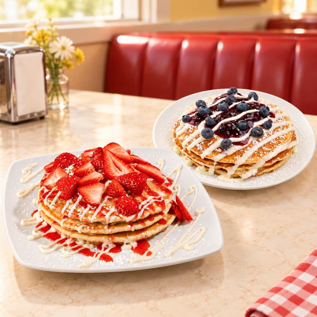 Pancakes with berries for kids